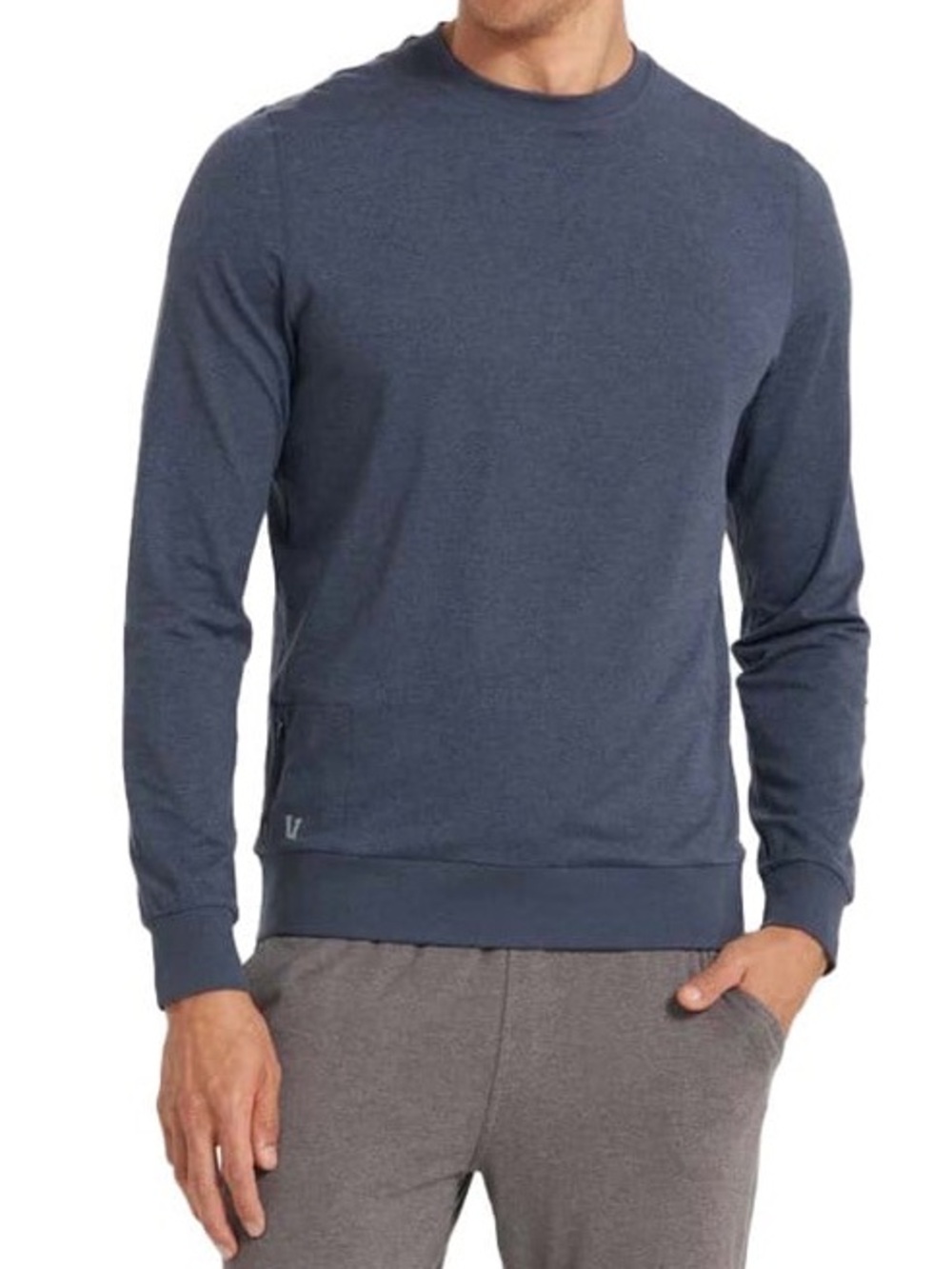 Vuori Men's Blue Azure Heather Ponto Performance Crewneck Sweatshirt Medium